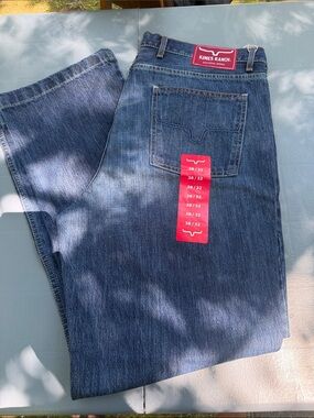 Kimes Ranch Men's Blue Straight Jeans with Red Label